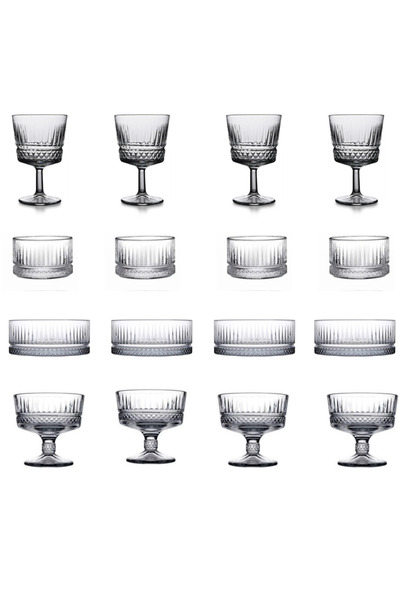 Paşabahçe Elysia 16 Parça Sunum, Kokteyl, Dondurmalık , Çerezlik ve Sosluk Kase Seti