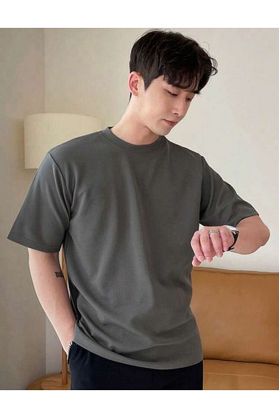 FAVORİST Μαύρο βαμβακερό Unisex Oversize Boyfriend T-shirt - Crew Neck