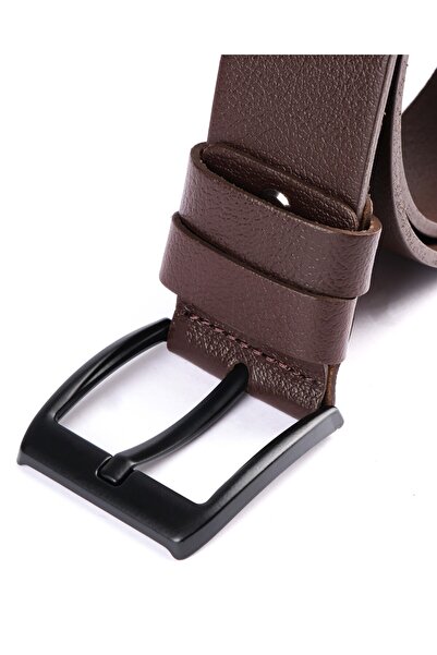 Pino44 100% Δερμάτινη Ανδρική Ζώνη 4,5cm Συμβατή με Αθλητικά Τζιν Καφέ