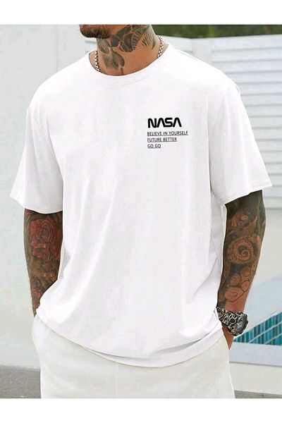 FAVORİST Μπλουζάκι με στάμπα Oversize Crew Neck της NASA Belıeve
