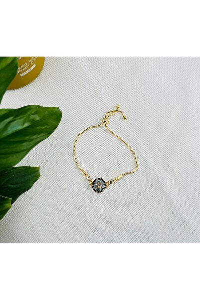 RM Bijuteri الزركون حجر عين الشر مصعد سوار الصلب