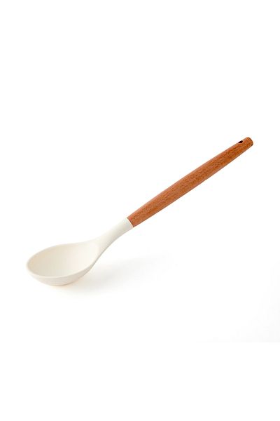 MİEN Mien Bamboo Silicone Serving Spoon - White / Brown