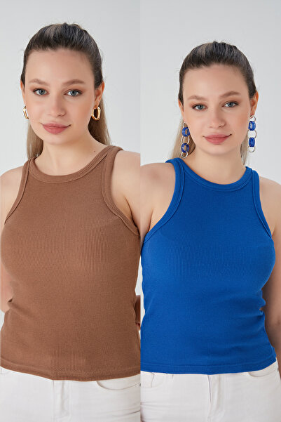 CATSPY Biscuits Saks Blue 2 τεμαχίων Εφαρμοσμένη/Καθιστή Κοτλέ ελαστική πλεκτ...