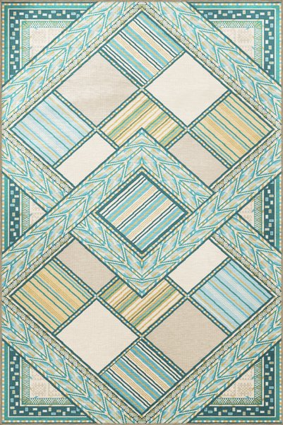 Rugs Modern Halı Μοντέρνο διακοσμητικό χαλί με θέμα το τυρκουάζ, πολύχρωμο, μ...