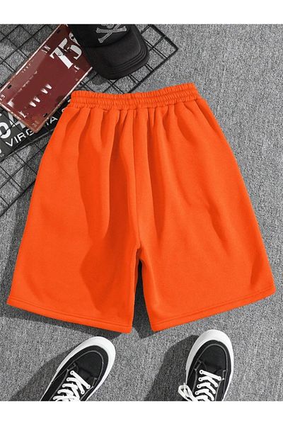 Revasser Unisex γυναικείο μονόχρωμο κοντό βαμβακερό σορτς χτενισμένο