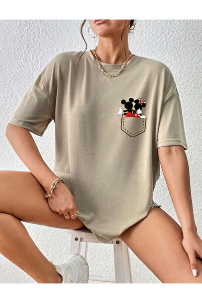 FAVORİST Μπλουζάκι MINNIE & MICKEY MOUSE με στάμπα με άνετη εφαρμογή