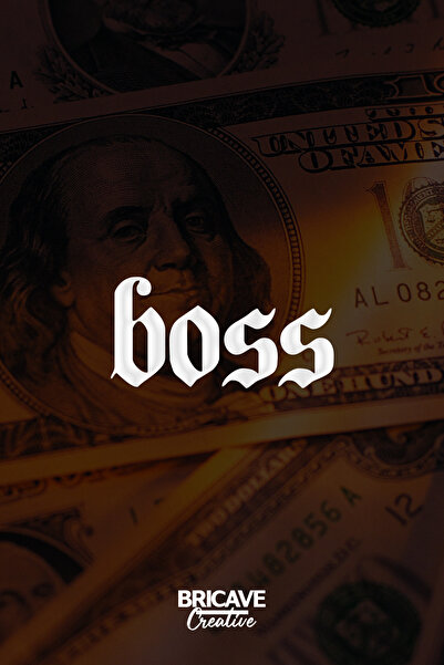 Bricave boss Patron Yazı JDM Araba-Motosiklet Cam Etiket Sticker 9,7x4,8cm