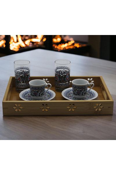 Kotia Home BAMBOO DECORATED TRAY (SMALL)