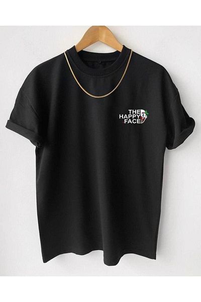 ASTROPHE Happy Face Printed Oversize T-shirt/Bol Cut