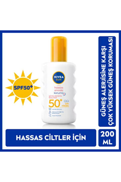 NIVEA Sun SPF 50+ Güneş Alerjisine Karşı Hassas Koruma Güneş Kremi 200 ml Sprey
