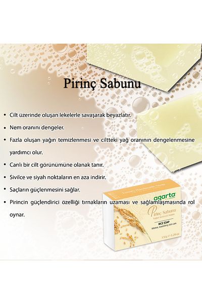 Agarta Natural Handmade Skin Whitening Rice Soap 150 Gr