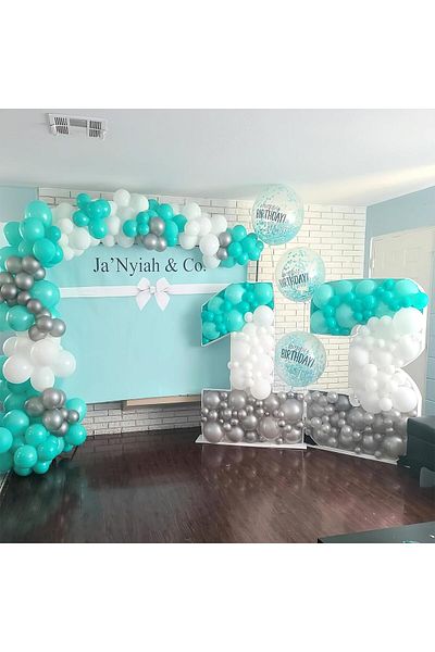 Janissary 30 Pieces "AQUAMARINE" Balloon Combination Indoor Birthday Party "Choose Your Own Concept