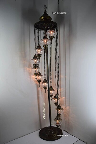 karlıkturistik Otantik Lambader,osmanlı Lamba,Hediyelik Köşe Lambası 11 Lİ Lazerli