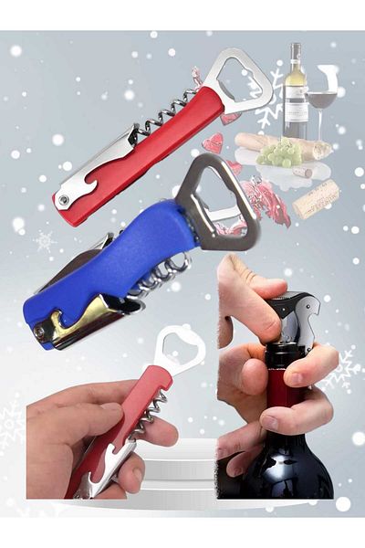 ÇEÇEN HOME (3 Pieces) Stainless Steel Corkscrew Opener Gas Opener