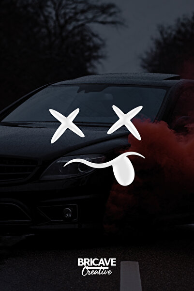 Bricave JDM Emoji Araba-Motosiklet Cam Etiket Sticker 11,5x9,6cm