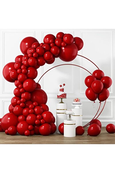Janissary 30 Adet "METALİK KIRMIZI" Balon Kombini İç Mekan Doğum Günü Partisi...