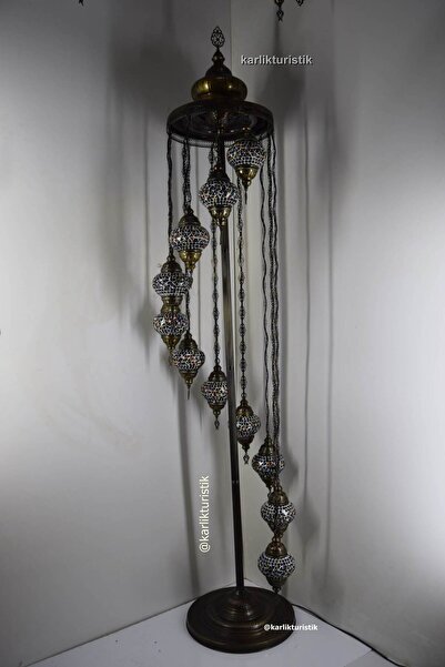 karlıkturistik Mozaik Lambader,otantik Lamba,dekoratif Hediyelik Köşe Lambası 11 Lİ Model 5