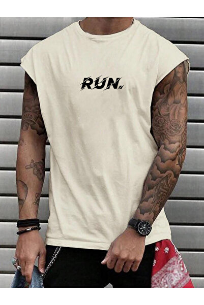 FAVORİST Run Printed Αμάνικο μπλουζάκι Oversize Fit