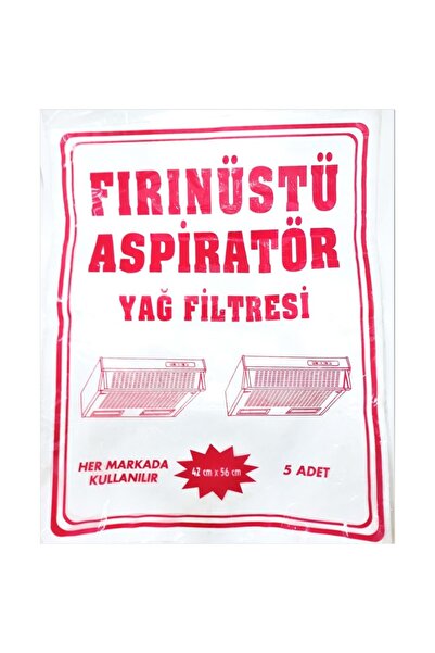 Alsamkapsam Fırınüstü Kağıt Aspiratör Yağ Filtresi Bez Filitre 5 Adet 52x62 B...
