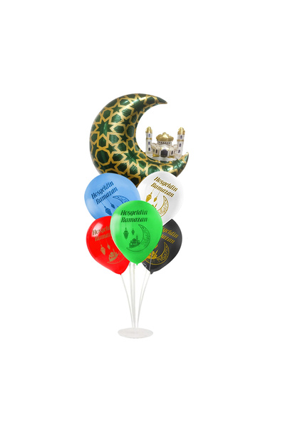 Partimarka مجموعة حوامل بالونات رمضان مع رقائق الهلال