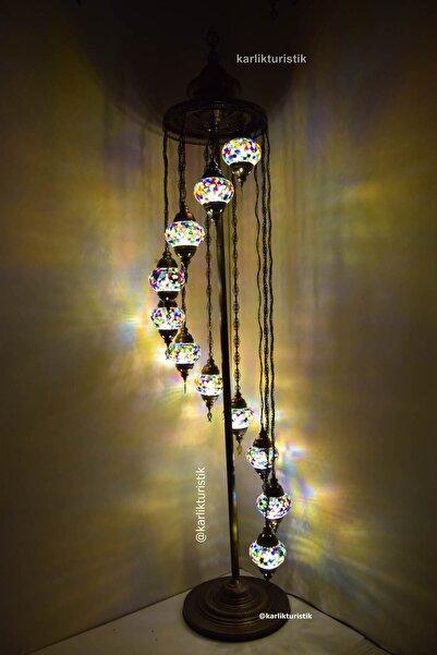 karlıkturistik Mozaik Lambader,otantik Lamba,dekoratif Hediyelik Köşe Lambası 11 Lİ Model 5