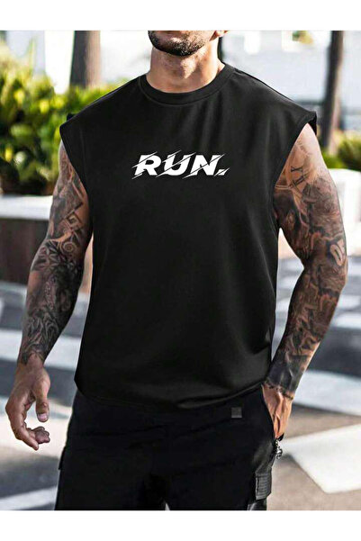 FAVORİST Run Printed Αμάνικο μπλουζάκι Oversize Fit