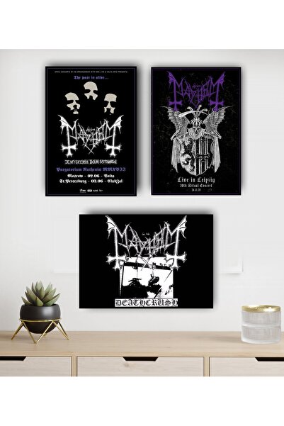 icase Mayhem metal poster, muzički koncept, dekor, pisanje, set od 3 slike (1...