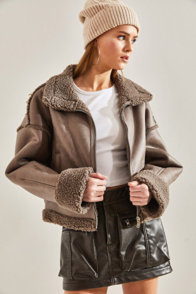 Bianco Lucci Dámský kabát s detailem záhybu na rukávech 233560101004