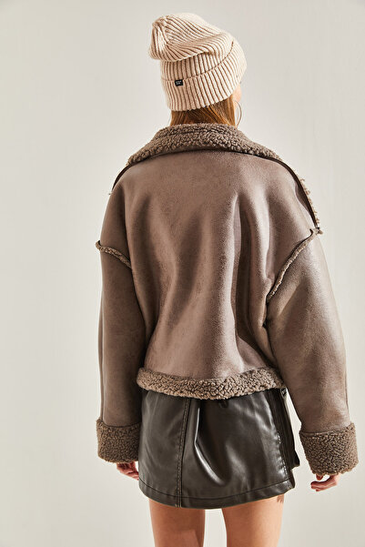 Bianco Lucci Dámský kabát s detailem záhybu na rukávech 233560101004