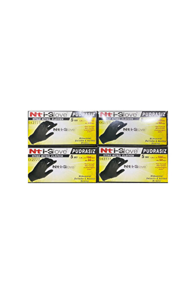 Nt Tools Nt İ-Glove 5MIL قفازات نيتريك سوداء غير قابلة للانزلاق 400 قطعة 200 ...