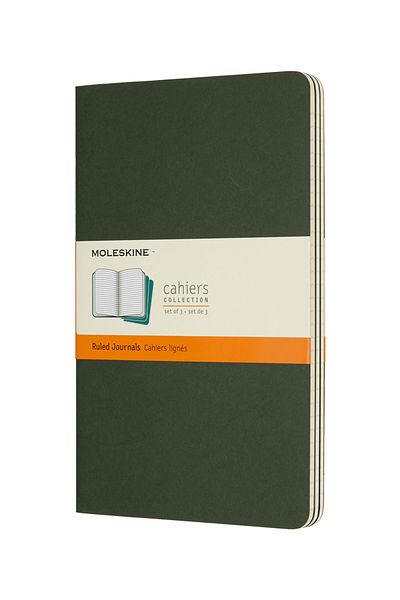 Moleskine Cahier Large 3-Piece Lined Journal Notebook, 13x21cm