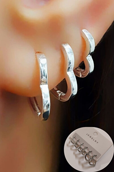 Diloshtrend Design Kadın 6'lı Kalp Küpe Seti