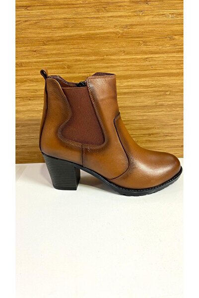 Scavia Keen RM 546 Lastikli Fermuarlı Hakiki Deri Ortopedik Topuklu Kısa Bot