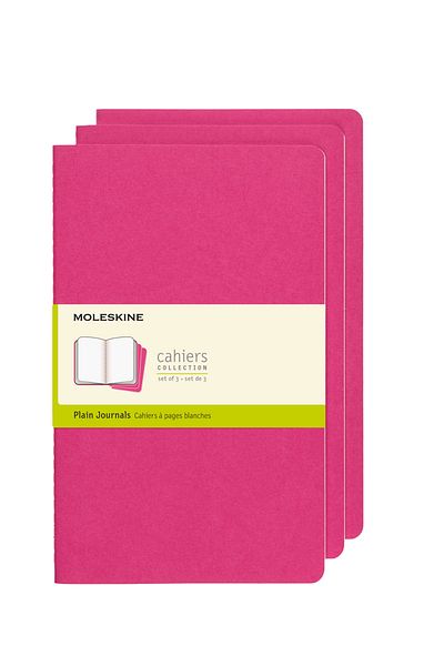 Moleskine Cahier Large 3-Piece Unlined Notepad, 13x21cm