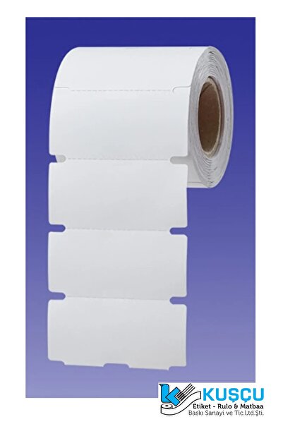KUŞCU ETİKET 38x100 mm Lamine Karton Market Raf Etiketi Yandan Çeltikli 500'lü