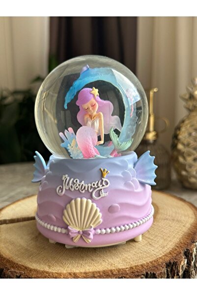 nesever store Deniz Kızı Kar Küresi Işıklı Müzikli Püskürtmeli Mega Boy