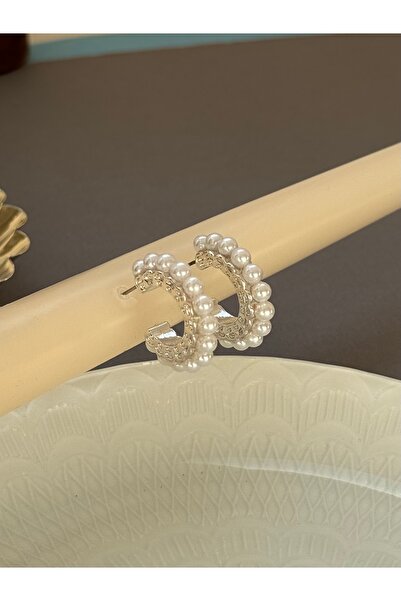 takıtarzım Cercei de damă din argint cu inel de perle
