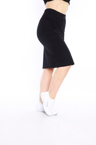 Escetic Fusta sport neagră pentru femei Super 2 Thread Slit Stripe 0617