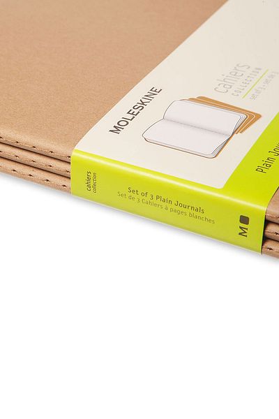 Moleskine Cahier XXL 3-Piece Unlined Notepad, 21.6x27.9cm Kraft