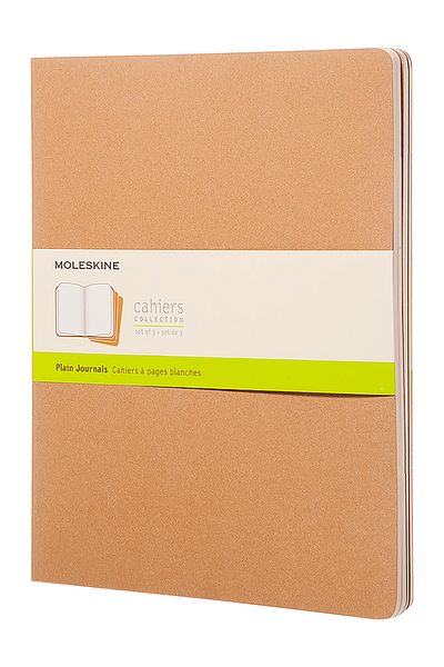 Moleskine Cahier XXL 3-Piece Unlined Notepad, 21.6x27.9cm Kraft