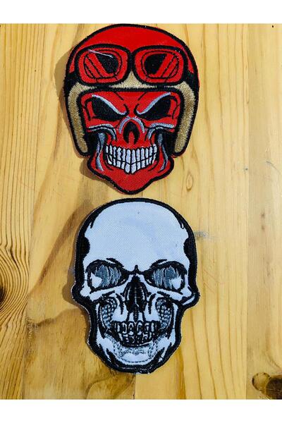 ZID مجموعة رقعة مطرزة على شكل جمجمة راكب الدراجة النارية مكونة من قطعتين (8 ×...