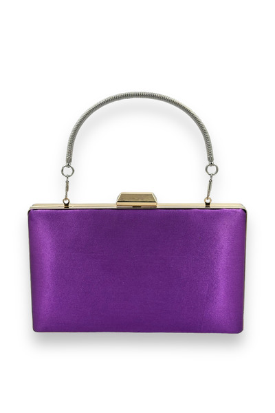 Biçanta Ljubičasta satenska kristalna Sa kamenčićima večernja haljina Torba n...