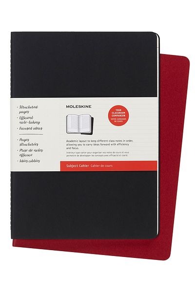 Moleskine Subject Cahier XL 2-Piece Lined Section Notebook, 19x25cm