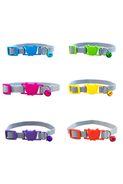 Dino Pet Butik Aksesuar Kedi Figürlü Emniyet Kilitli Boyun Tasması