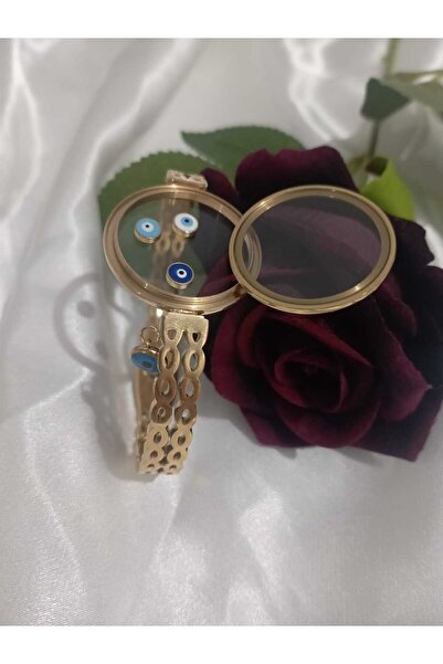 EZE Çeyrek Takılabilir Açılabilir Fanus Camlı Nazar Boncuklu Kelepçe Kadın Bi...