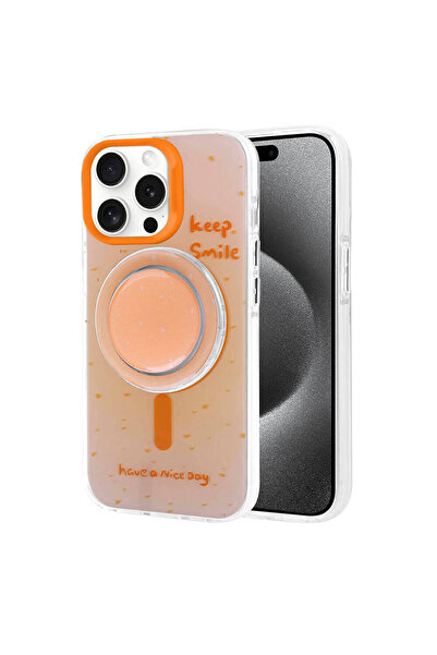 Rivor Apple iPhone 15 Pro Max Kılıf Magsafe Şarj Özellikli Tak-Çıkar Pop Soke...