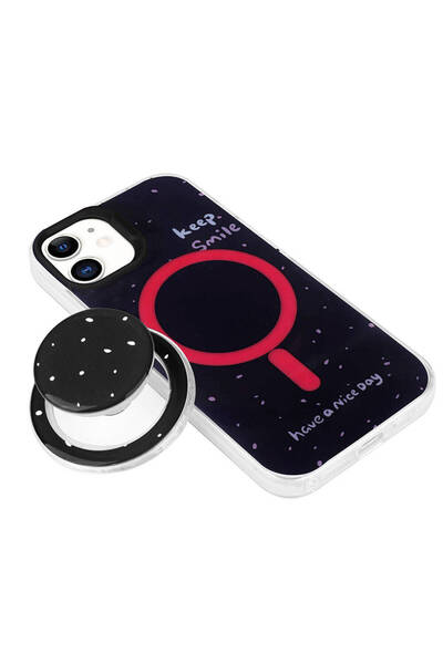 Rivor Apple iPhone 11 Uyumlu Kılıf Magsafe Şarj Özellikli Tak-Çıkar Pop Soket...