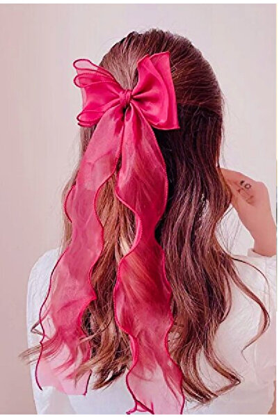 Atılgan Grp Long Tulle Bow Automatic Buckle Fuchsia