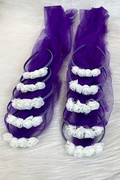 ZEYMERADE تاج وصيفة العروس الأرجواني، تاج حناء الزفاف الليلي وحفلات الزفاف وحفلات العازبة 10 قطع