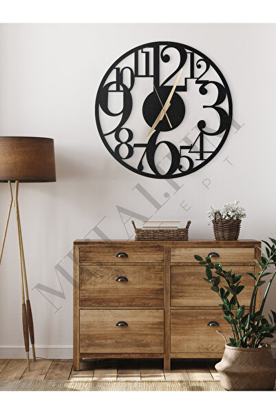 Metalium Concept Dekoratif Türkçe Rakamlı Metal Duvar Saati 60x60cm [2287-60x60]